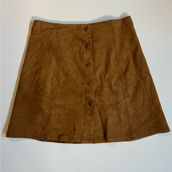 Brown suede skirt - Picture 1 of 4